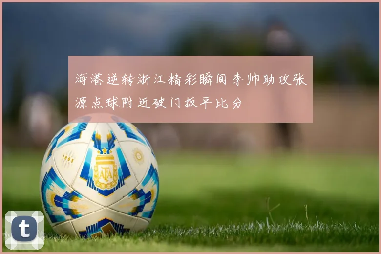 海港逆转浙江精彩瞬间李帅助攻张源点球附近破门扳平比分